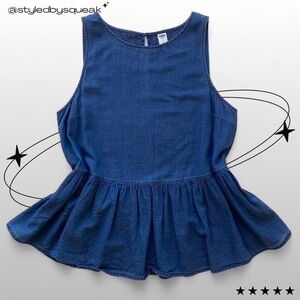Old Navy Vintage Y2K Blue Peplum Flowy Top Small